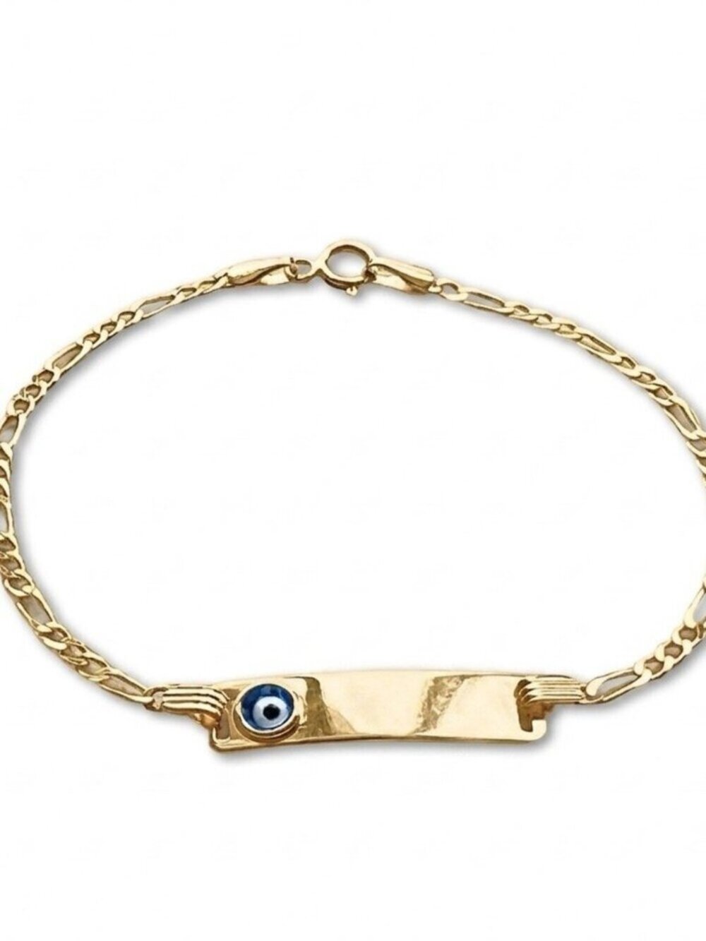 14K Gold Baby ID Bracelet With Evil Eye | Newborn Jewelry By Tehrani Jewelry